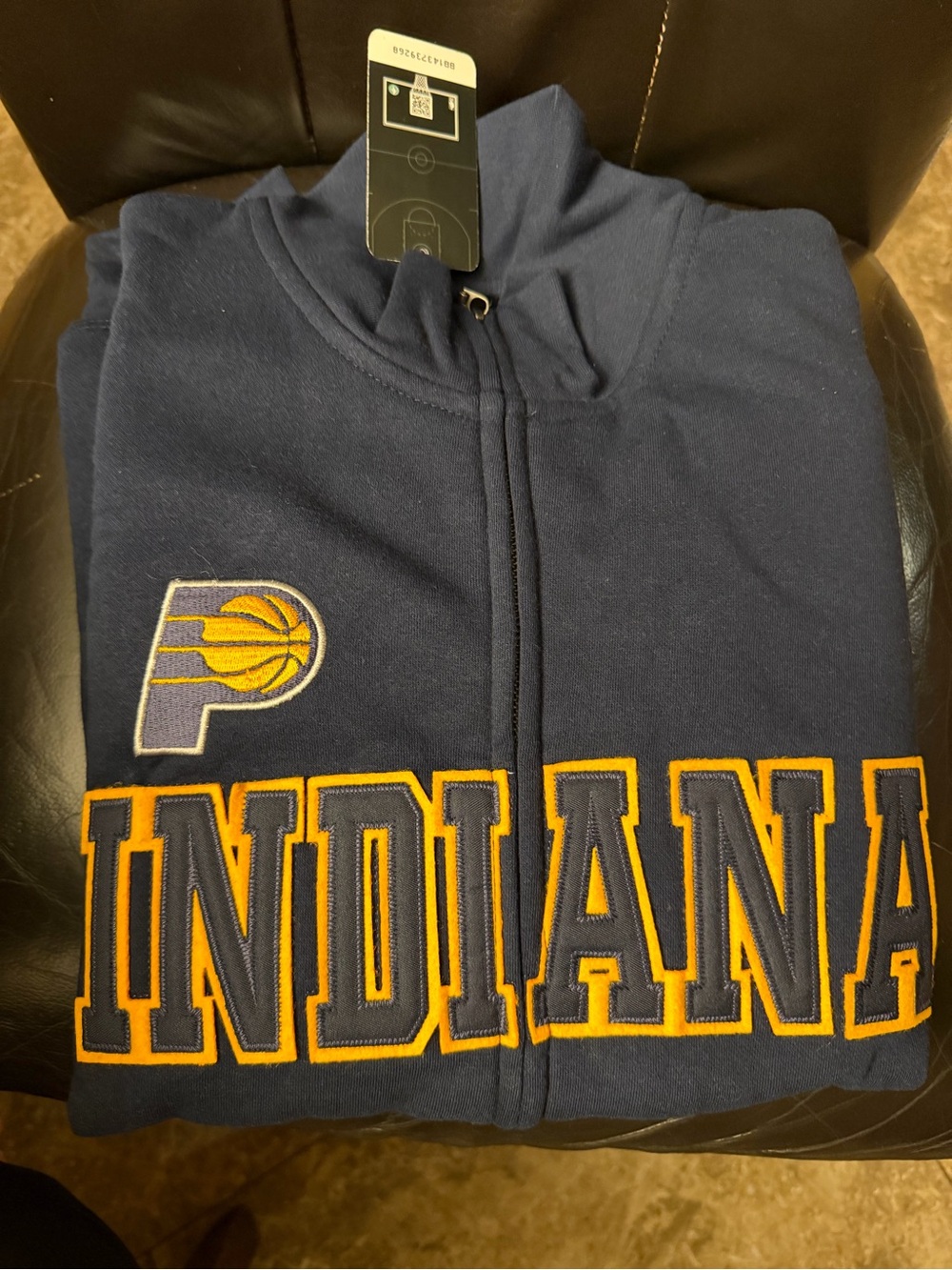 Blue 84 Navy and Yellow Indiana Zip-Up Hoodie